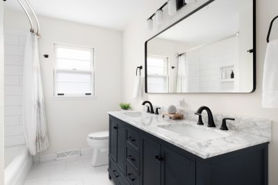Floating Vanity and Double Sinks